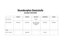 Stundenplan Basisstufe